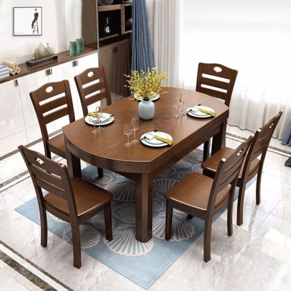 6 Seater Brown dining table