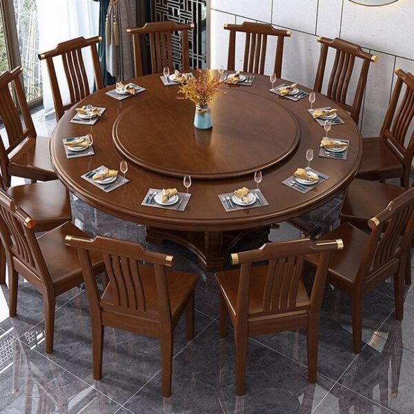 Wooden round table